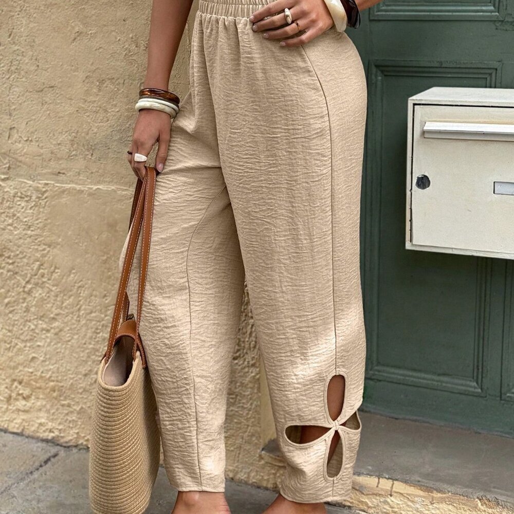 Khaki Casual Women's Pants